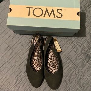 Julie Slingback Toms Black Suede